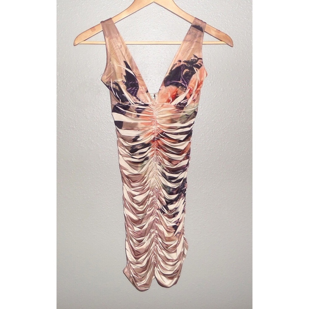 Cache Stretchy Sleeveless Ruched Dress